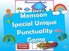 a blue sign that says monsson special unique punctuality game