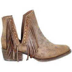 PRICES MAY VARY. Leather upper Stud and fringe detail Round toe Rubber outsole Heel Height: 1.5 inches, Shaft Height: 7 inches Corral Boots Womens, Pajamas Shorts, Cowboy Ankle Boots, Boots Store, Corral Boots, Women's Circle, Fringe Booties, Studded Boots, Silk Pajamas