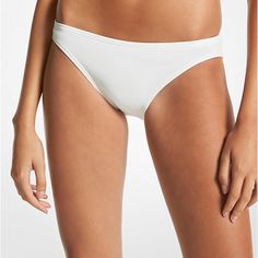 Nwt Michael Kors Solid Hipster Bikini Bottom Brief White Classic Seamless Stretch Swimwear, Classic White Swimwear For Summer, White Stretch Tankini With Lined Body, Michael Kors Beachwear Swimwear For Summer, Michael Kors Summer Beachwear Swimwear, Classic Stretch Swimwear For Beach, White Elastane Swimwear For Swimming, White Elastane Swimwear, Michael Kors Summer Beachwear