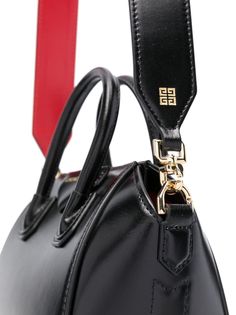 Givenchy Antigona Mini Leather Tote Bag - Farfetch Antigona Mini, Givenchy Handbags, Givenchy Antigona, Givenchy Bag, Black Leather Tote Bag, Chic Accessories, Crossbody Tote, Logo Stamp, Leather Tote Bag