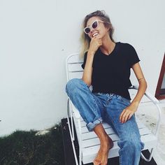 street style perfection Trendy Jeans Outfits, Trendy Jeans, Outfit Jeans, Gigi Hadid, Inspiration Mode