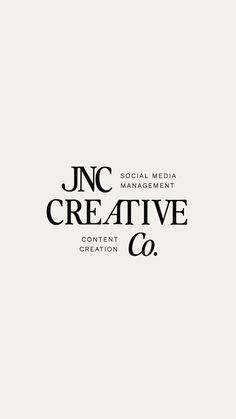 the logo for jnc creative co, which has been designed to look like it is in