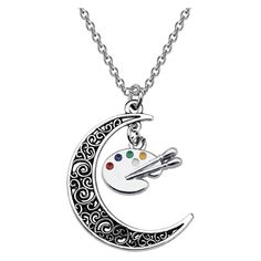 PRICES MAY VARY. ❤Artist Gift for Her❤ Made for artist, painters, art lovers and etc, this necklace has well dangle with Crescent Moon and Paint Palette pendants. Nice gift for artist, painters, art lovers. ❤Material and size: alloy,Nickel free. Lead free. Hypoallergenic. necklace length（18.6*1.96Inch). Pendent size: 1.5*2 inches. ❤Painter Gift Art Student Graduation Gift❤As an art lovers, we think about painting day and night, perhaps the best thing in the world is painting as you want in day o Painter Gifts, Gift For Artist, Special Gifts For Him, Hypoallergenic Necklace, Velvet Cloth, Art Student, Artist Gifts, Gift Graduation, Gifts For Art Lovers