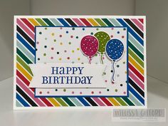 a birthday card with balloons on it