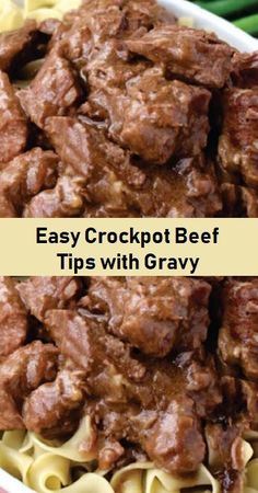 meat in your mouth easy crockpot beef tips with gravy on top