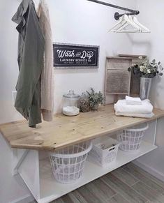 the laundry room is clean and ready to be used as a place for washroom