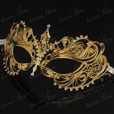 Gold-Metal-Extravagant-Laser-Cut-Venetian-Masquerade-Mask-Made-of-Light-Metal Steampunk Outfits, Masquerade Ball Masks, Gold Masquerade Mask, Venetian Masquerade Masks, Metal Mask, Venetian Masquerade, Mask Masquerade, Laser Cut Metal, Mardi Gras Mask