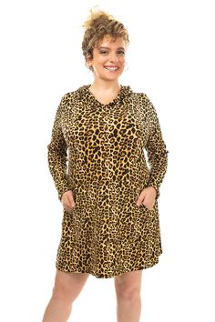 Matrushka Construction Classic Cheetah Hoodie Dress https://matrushka.com/product/classic-cheetah-hoodie-dress/ Cheetah Costume, Cheetah Hoodie, Dresses Xxl, Independent Women, Cute Dress, Print Hoodie, High End Fashion, Handmade Clothes, Hoodie Dress