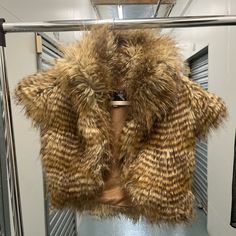 Chic Faux Fur To Add The Animal To Your Outfit. Small, High Neck Vest Like Jacket. Brown Fitted Faux Fur Outerwear, Fur Vest, Faux Fur Coat, Faux Fur, High Neck, Jackets For Women, Jackets & Coats, Women Shopping, Color