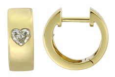 Enhance your style with our diamond single heart cut huggie earrings. Featuring a stunning 0.24ct tw, these earrings will add a touch of elegance and sparkle to any outfit. Elevate your look and make a statement with our luxurious and versatile earrings. Metal: 18K Yellow GoldDiamond Weight: 2 Heart- Cuts 0.24ct t.w.Earring Length: 13mm x 5mm Necklace Guide, Diamond Initial Necklace, Jewelry Appraisal, Bridal Engagement Rings, Earrings Metal, Eternity Wedding Band, Jewelry Rings Diamond, Colored Gems, Huggie Earrings