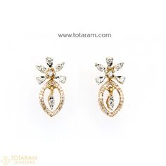 Diamond Earrings for Women in 18K Gold VVS Clarity E-F Color -Indian Diamond Jewelry -Buy Online Indian Diamond Earrings, Drop Earrings Diamond, Diamond Jhumkas, Stud Earrings Diamond, Indian Diamond Jewellery, South Indian Style, Diamond Earrings For Women, Diamond Earrings Design, Earrings Indian