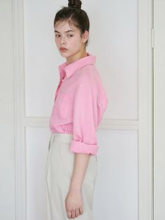 This is a casual and refined shirt that is made out of high quality linen 100% fabric. With design detail of minimal out pocket on the left chest and natural texture of linen, it gives a trendy and refined look. - Patch pocket on the left chest- Refined detail and silhouette- Suitable to wear daily during summer Pink Linen Long Sleeve Shirt, Pink Shirt For Everyday Summer Wear, Pink Long Sleeve Linen Shirt, Pink Summer Shirt For Everyday Wear, Pink Summer Shirt For Everyday, Pink Everyday Shirt For Summer, Natural Texture, Classic Shirt, Making Out