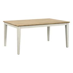 a white table with a wooden top on a white background