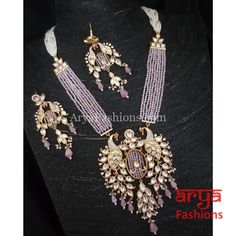 Nargis Mint Green Pacchi Kundan Meenakari Long Necklace Necklace/ Purple Pink/ Long Moti Necklace, Indian Bridal Necklace, Kundan Long Necklace, Wedding Jewelery, Pink Statement Necklace, Necklace Ruby, Indian Bridal Jewelry Sets, Pink Ruby, Necklace Purple