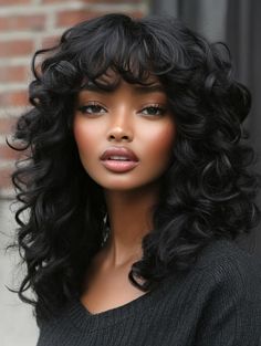 Discover Stunning Weaves with Bangs Hairstyles for a Chic and Versatile Look Black Hair Layered, Curls With Bangs, Wispy Bangs Black Women, Chin Length Haircuts, New Short Hairstyles, Side Bangs Hairstyles, Face Framing Bangs, Simple Ponytails, Braided Bun Hairstyles