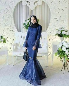 Mermaid Dress Hijab, Gaun Peplum, Ootd Lebaran, Shabby Dress, Model Dress Kebaya, Nikah Dress