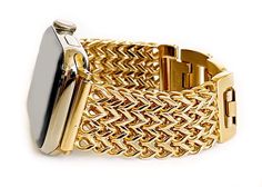 Goddess of Wealth This watch band fits all sizes and series of apple watch band 1-9 and SE •Size- This watch band is adjustable with removable clasps. It will fit a wrist size of 5.5”-7” as is. More clasps available for purchase in another listing. •Material- Hypoallergenic Stainless Steel plated with 18k Gold, Rhodium and 18k Rose Gold To learn more about precious metals, read our blog post Black And Gold Watch, Goddess Of Wealth, Watch Bracelets, Pretty Watches, Apple Watch Bands Women, Queens Jewels, Fitbit Bands, Rose Gold Apple Watch, Apple Watch Bracelets