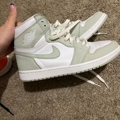 Worn Only A Few Times. Very Good Condition. Jordans Sage Green, Sage Green Jordans, Nike Shoes Woman, Sea Foam Color, Preppy Shoes, Cute Nike Shoes, Air Jordan 1 Retro High Og, Air Jordan 1 Retro High, Cute Nikes