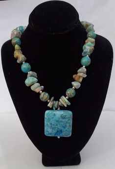 This blue Crazy Lace Agate necklace has swirls of blue, turquoise, brown & cream in the round beads & in the chips. A very beautiful color combination! The square pendant has a rich blue color. All the silver is sterling silver, including the clasp. Comes in a box, perfect for gift giving. Pretty Jewelry, Beautiful Color Combinations, Square Pendant, Agate Necklace, Crazy Lace Agate, Beaded Necklaces, Lace Agate, Etsy Jewelry, Pretty Jewellery