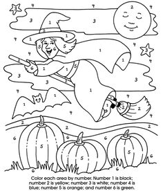 halloween coloring pages for kids with pumpkins and witch