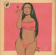 Nicki Minaj Anaconda - Fan Art ( credit : ishaan_._ on instagram) Futurism Art, Silhouette Clip Art, Black Cartoon Characters, Afrocentric Art