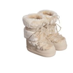 Fluffy White Snow Boots, Snow Boots Aesthetic, Winter Shoes 2024, Winter Boots Aesthetic, Fluffy Boots, Fur Snow Boots, Dr Shoes, Quoi Porter