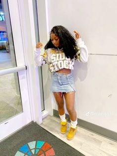 Calm Outfits Black Women, Timbs Outfits, Cute Birthday Outfits, Cute Skirt Outfits