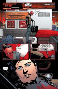 an image of a comic page with a man in the background