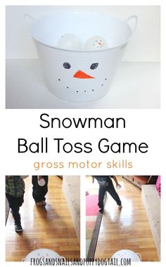 the snowman ball toss game is on display