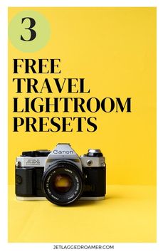 PROFESSIONAL CAMERA. TEXT SAYS 3 FREE TRAVEL LIGHTROOM PRESETS. Best Travel Apps, Travel Apps