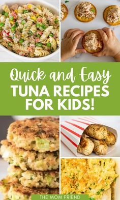 Collage of healthy canned tuna recipes for kids. Blw Tuna Recipes, Dinner Recipes Using Canned Tuna, Dinner With Tuna Can, Toddler Tuna Recipes, Canned Tuna Snack Ideas, Low Fat Tuna Recipes, Tuna For Toddlers, Canned Tuna Recipes Lunch