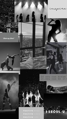 black and white collage with images of people in the background, text reads i see you can dream