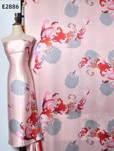 Sold by 114cm * 100cm,  Will be sent in one uncut piece of ordered more. ♡ ｡｡ ♡  Fabric: Printed silk satin Material: 100% mulberry silk Width: 44" (110±2cm)  Thickness: 19 m/m Color: as shown in the photos *-* Please note that the real color might be slightly different from what you see on your monitors. Price is for 1 meter New fabric, kept in a smoke and pet free room Cut to order, will be sent in continuous one piece, unless otherwise stated or requested. If you need any special length, we are always happy to issue a customized listing specially for you! Wonderful fabric for clothes and other handmade accessories,  Free your imagination to create with this beautiful fabric!! ♡ ｡｡ ♡  Shipping Your order will be shipped out in 3-5 working days.  We'll choose the most efficient shipping w Pink Silk Wedding Kimono, Pink Silk Kimono For Wedding, Pink Silk Dress With Digital Print, Silk Pink Dress With Digital Print, Pink Silk Kimono For Spring, Pink Silk Dress For Summer, Elegant Multicolor Silk Kimono, Pink Silk Summer Dress, Pink Satin Silk Dress For Summer