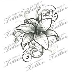 a drawing of a flower with the words tattoo on it