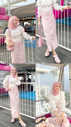 Ootd Rok Pink, Outfit Pink Hijab Casual, Ootd Dufan, Pink Outfit Hijab, Outfit Hijab Casual Rok, Outfit Rok, Ootd Ngampus, Korean Style Hijab, Muslimah Fashion Casual