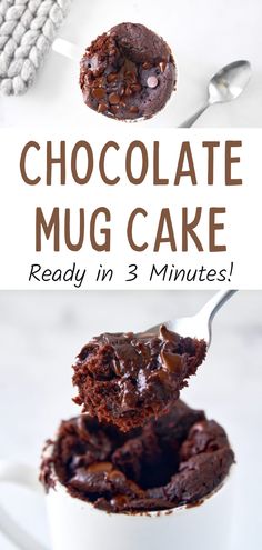 chocolate mug cake in 3 minutes is an easy dessert recipe that's ready in 2 minutes