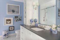 Timeless Bathroom Finishes Make Updating Paint Colours Easy - Bathrooms Paint Colors By Room, Bathroom Ideas Big, Big Bathroom Ideas, Timeless Bathrooms, Ceramic Architecture, Japandi Farmhouse, Powder Room Paint, Pinterest Bathroom, Riverfront Home