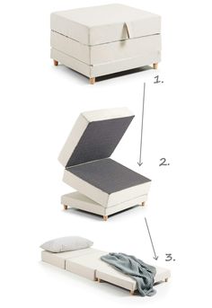 three different types of mattresses and pillows