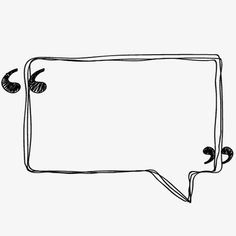 a black and white drawing of an empty speech bubble with three small bubbles on the side