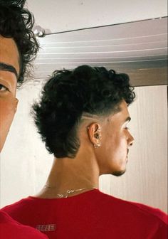 Haircuts For Wavy Curly Hair Men, Mens Taper Haircut Curly, Men’s Hair Curly Long, Curly Mullet Fade Men, Short Wavy Mullet Mens, Curly Hair Men 2023, Long Curly Hair Haircuts Men, Tapered Mullet Men Curly, Mens Hairstyles Taper