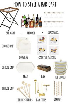 an image of how to style a bar cart