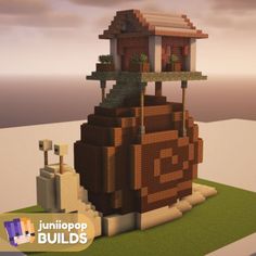 Snail Minecraft, Small Minecraft House, Minecraft Storage Room, Minecraft Furniture Ideas, Minecraft Small House, Minecraft Storage, Minecraft Kingdom, Cottagecore Minecraft, Minecraft House Plans