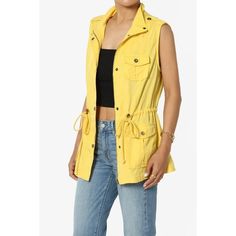 Women's Military Drawstring Waist Slim Fit Collar Vest Sleeveless Utility Jacket - Walmart.com Spring Utility Vest With Pockets, Trendy Sleeveless Vest With Pockets, Utility Sleeveless Tops With Pockets, Spring Utility Denim Sleeveless Vest, Summer Utility Style Sleeveless Denim Vest, Spring Utility Sleeveless Denim Vest, Sleeveless Utility Top With Pockets, Casual Sleeveless Denim Vest For Work, Casual Tank Top With Pockets For Spring