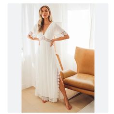 Lulu’s Bohemian Boho White Lace Short Sleeve Maxi Dress Nwt . Super Cute . Size Xs . 60 Inches . Long . Loose . Flowing Fit. Flat Lay Measurement. Pit To Pit 16 Inch . Waist 13.5 Inch . Soft . Plush . Gauzy . Light . White Flowy Maxi Dress, Lulus Wedding Dress, Sayulita Wedding, Blue Bus, Splendid Dress, White Lace Maxi, Short Sleeve Maxi Dress, White Lace Shorts, Rehearsal Dinner Dresses