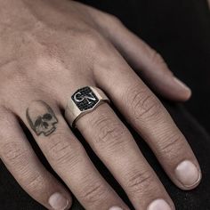 A handmade sterling silver 925 hexagonal two letter stamp signet ring set with black zircons.Each ring is cleaned and polished with care.The weight of the ring may vary according to size.Aprrox weight: 6grThe ring is made of sterling silver 925 and is water resistant.The ring is set with black zircons and can be made with any two letters A-Z.**Please state to me the second letter that you would like on the ring**If you like this ring and would like it made with one letter, click here >>> https:/ Silver Open Ring With Monogram Engraving, Minimalist Silver Monogram Ring, Silver Monogram Engraved Open Ring, Minimalist Monogram Silver Ring, Minimalist Silver Engraved Ring With Monogram, Minimalist Sterling Silver Monogram Engraved Ring, Elegant Black Rings With Initials, Personalized Black Stainless Steel Rings, Silver Monogram Signet Ring