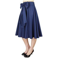 Betty Bow Circle Skirt in Navy-Skirts-Glitz Glam and Rebellion GGR Pinup, Retro, and Rockabilly Fashions Rockabilly Skirt, Vintage Style Skirts, 1950s Skirt, Retro Skirt, Rockabilly Outfits, Blue Circle, Rockabilly Fashion, How To Make Clothes, Circle Skirt