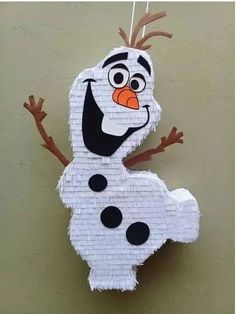 an image of a frozen snowman made out of paper