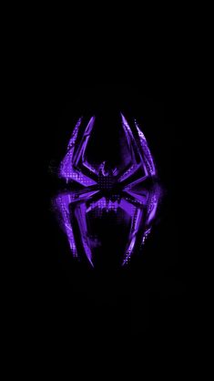 the purple spider logo is reflected in the dark water, and it appears to be glowing