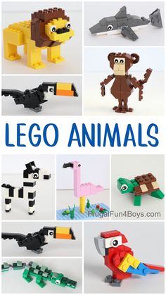 the lego animals are all made out of legos