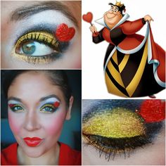 Hearts Eye Makeup, Disney Villain Costumes, Disney Inspired Makeup, Queen Of Hearts Halloween, Queen Of Hearts Makeup, Agape Love, Makeup Monday, Heart Costume, Queen Of Hearts Costume